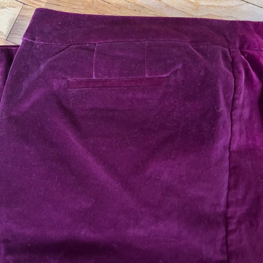 Boden Cranberry Velvet Straight Leg Trousers 18L NWT - Picture 5 of 9